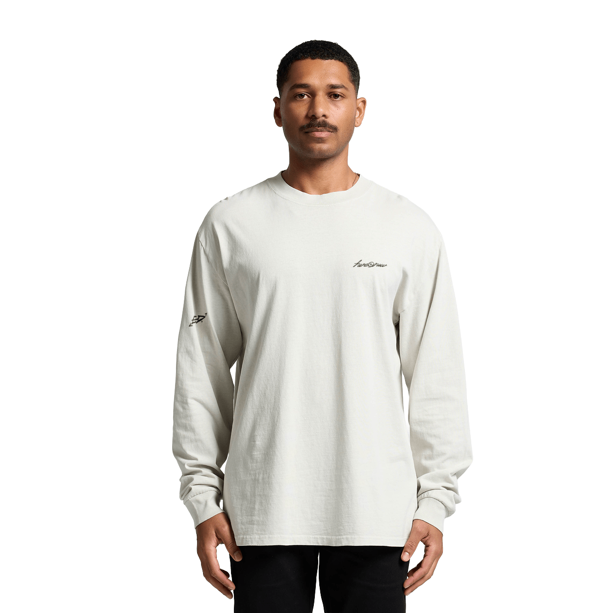 Longsleeve Tee - Human Connection - Faded White - here\\\now.