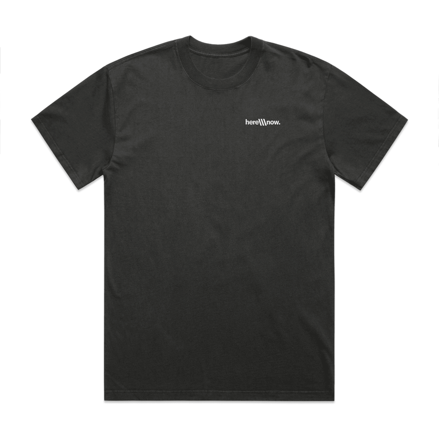 Relaxed Tee - Backprint - Faded Black - here\\\now.