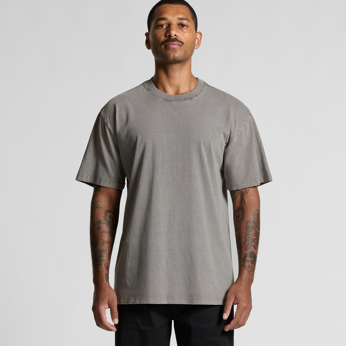 Relaxed Tee - Backprint - Faded Grey - here\\\now.