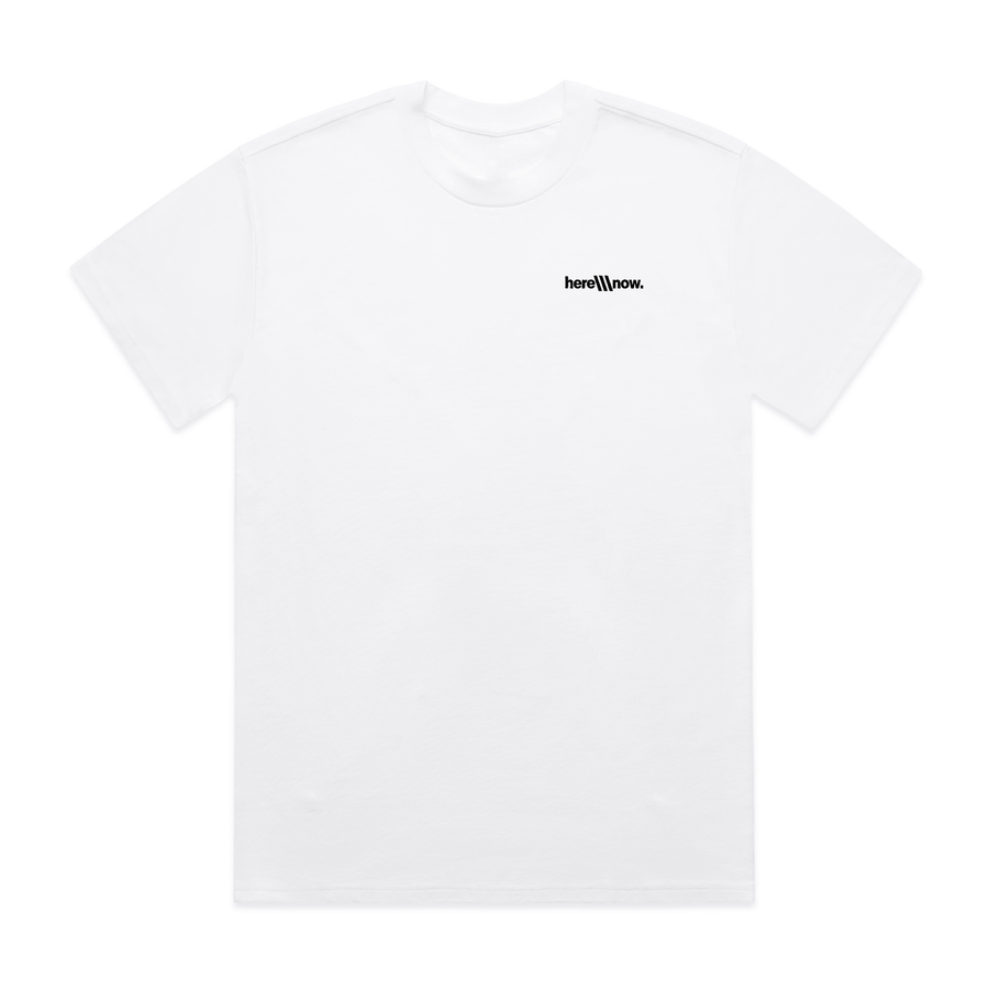 Relaxed Tee - Backprint - White - here\\\now.