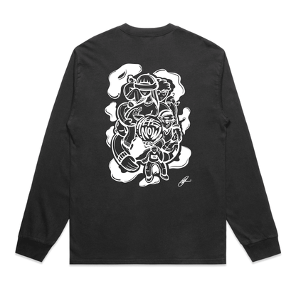 Longsleeve Tee - Human Connection - Faded Black - here\\\now.