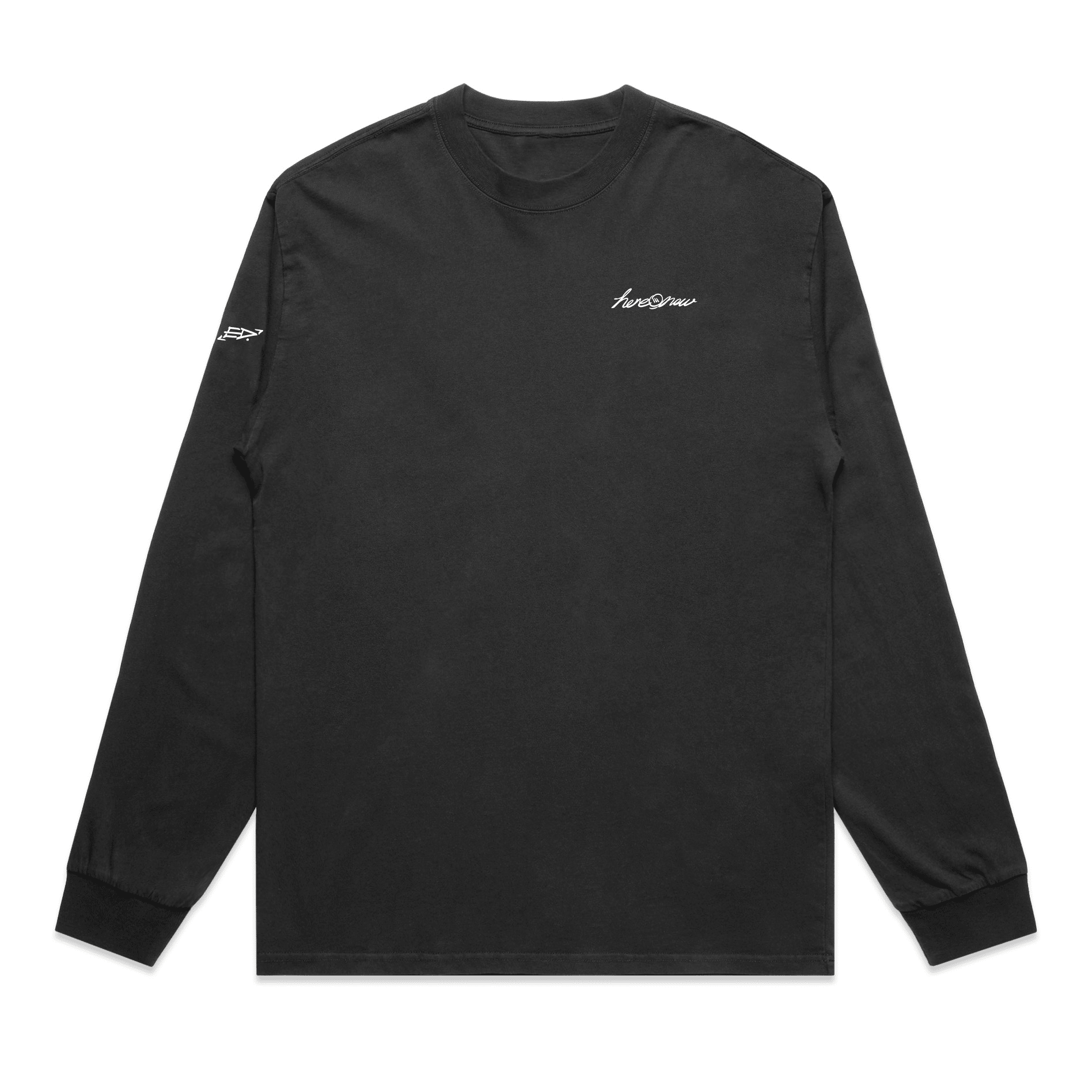 Longsleeve Tee - Human Connection - Faded Black - here\\\now.