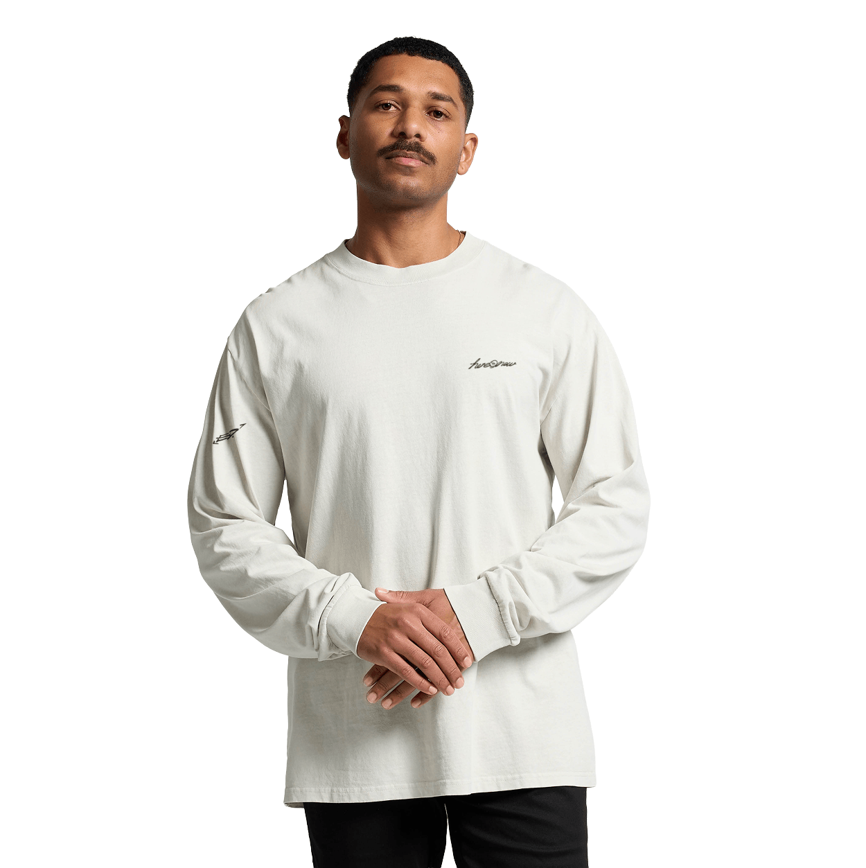 Longsleeve Tee - Human Connection - Faded White - here\\\now.