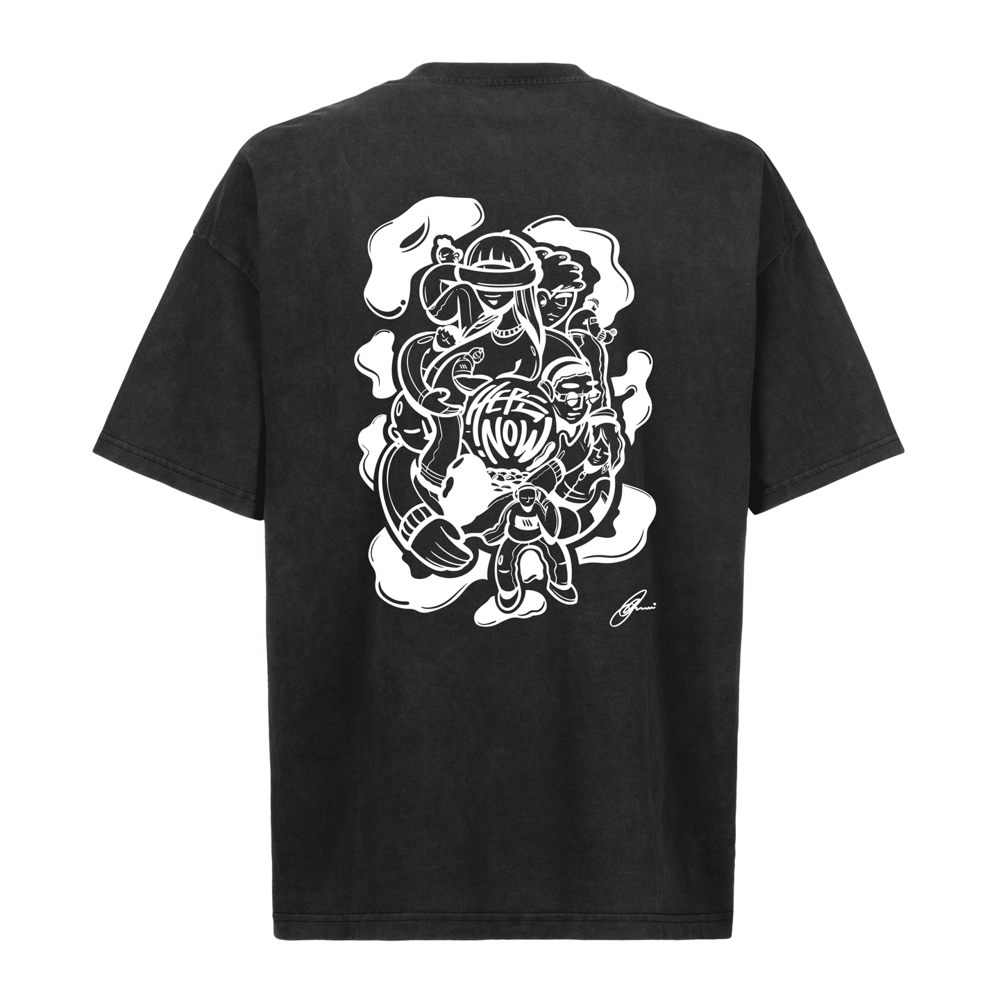 Oversized Tee - Human Connection - Vintage Black - here\\\now.
