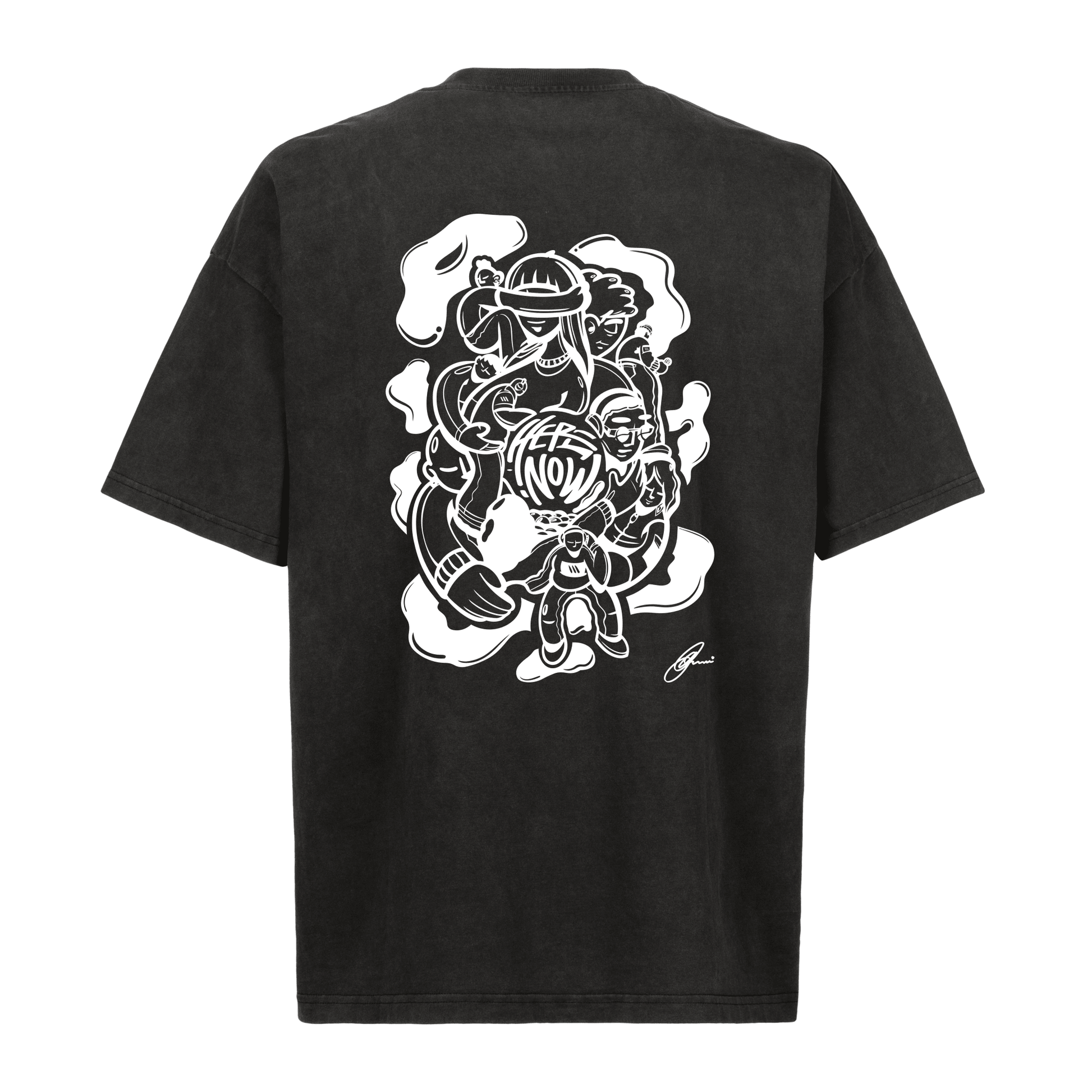 Oversized Tee - Human Connection - Vintage Black - here\\\now.