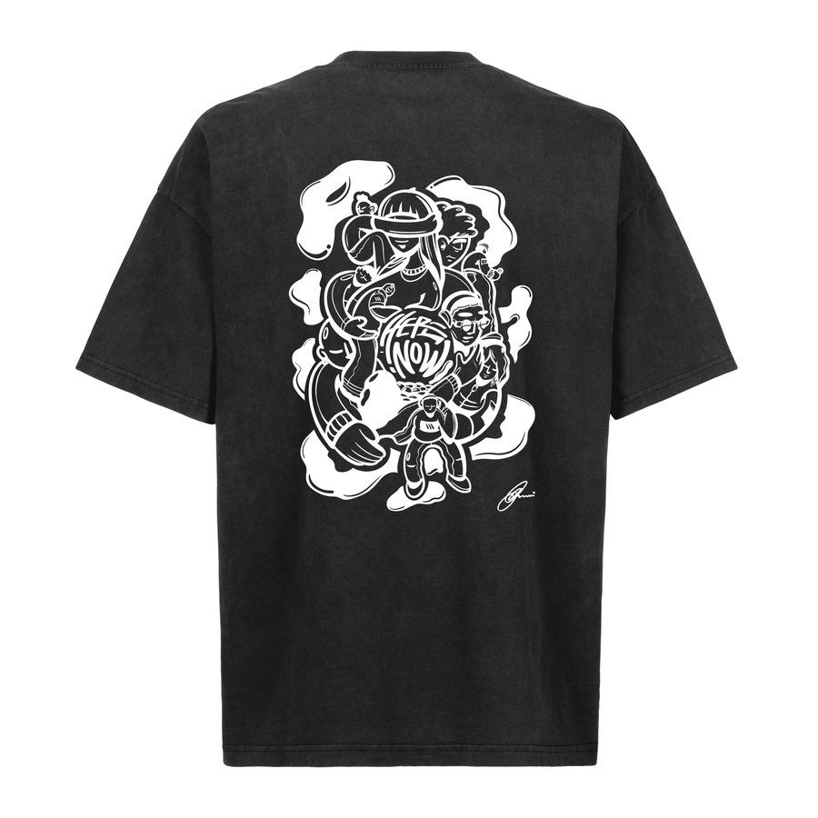Oversized Tee - Human Connection - Vintage Black - here\\\now.