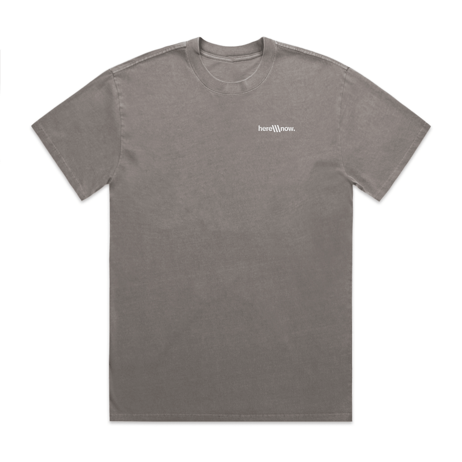 Relaxed Tee - Backprint - Faded Grey - here\\\now.