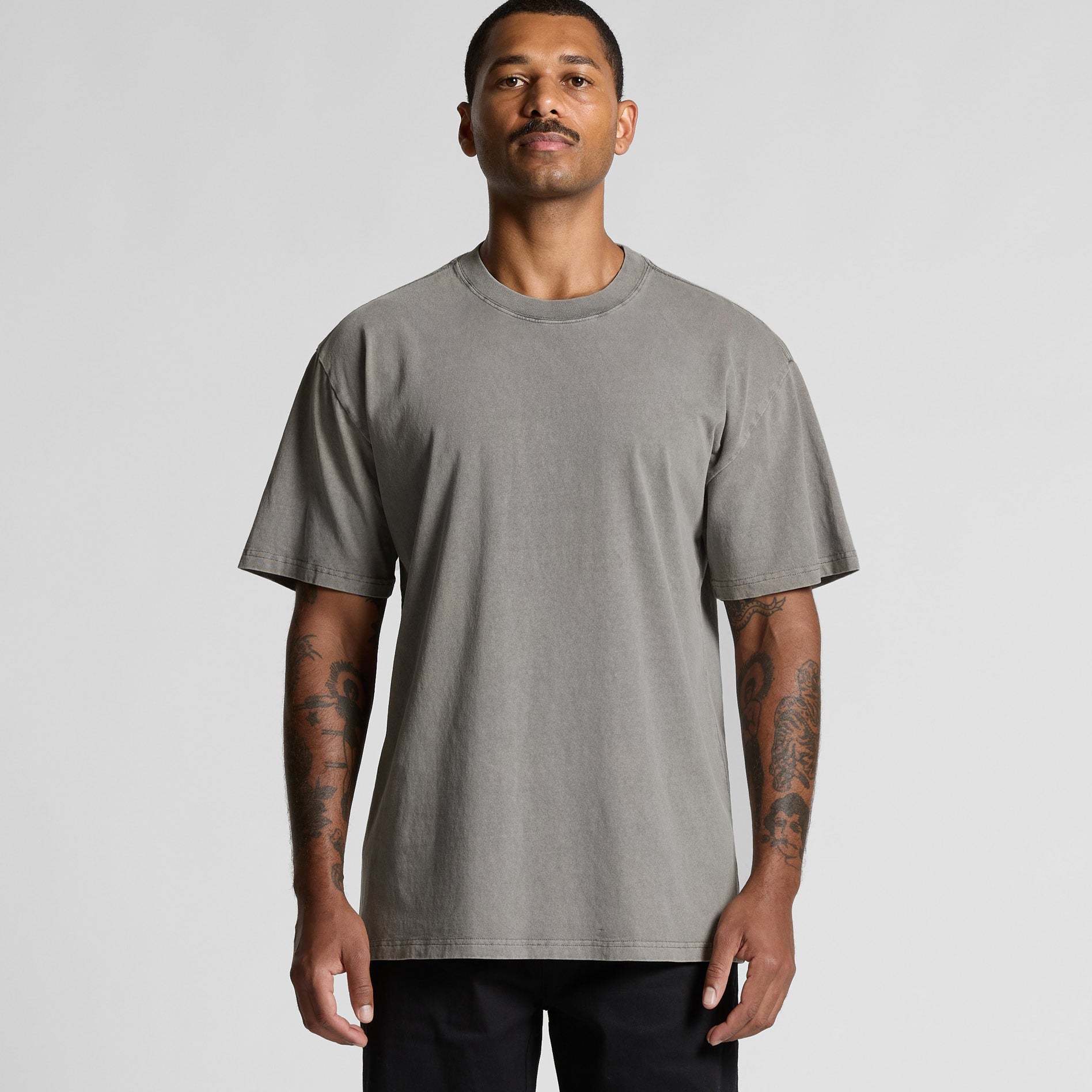 Relaxed Tee - Backprint - Faded Grey - here\\\now.