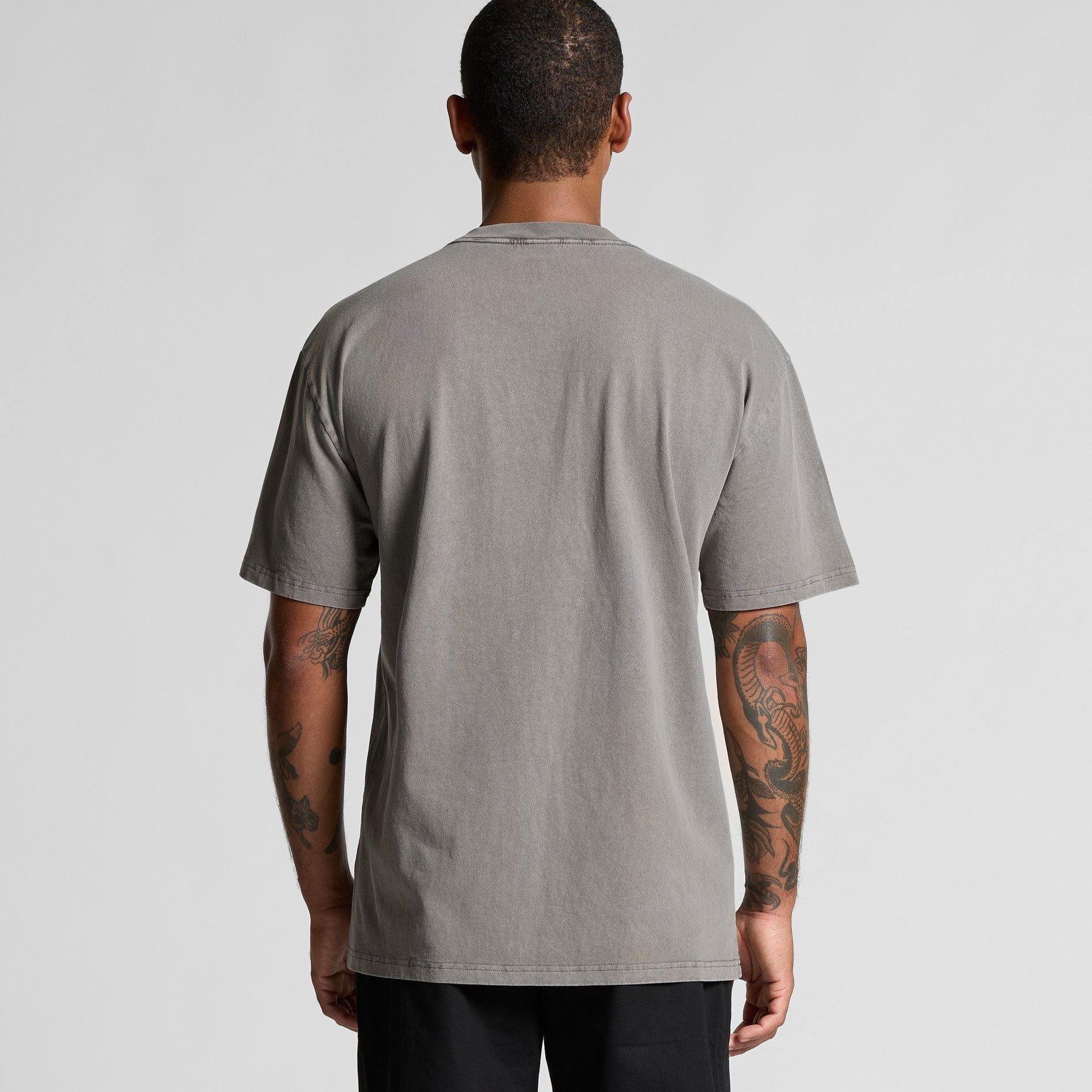 Relaxed Tee - Backprint - Faded Grey - here\\\now.