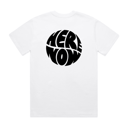 Relaxed Tee - Backprint - White - here\\\now.