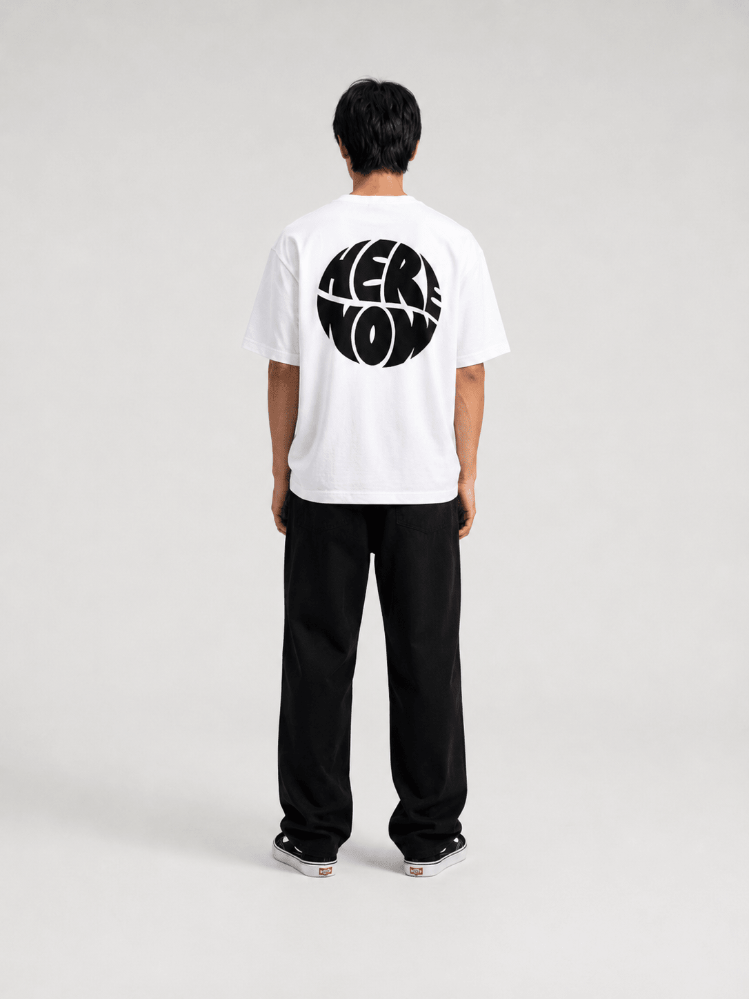 Relaxed Tee - Backprint - White - here\\\now.